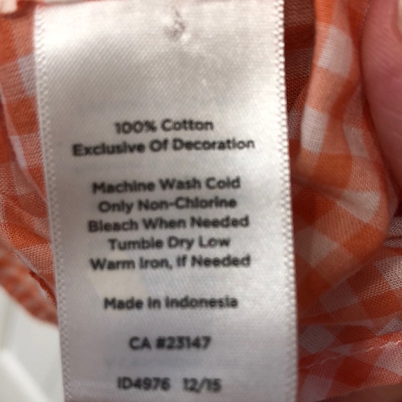 Talbots Orange plaid Button Down - Picture 4 of 4